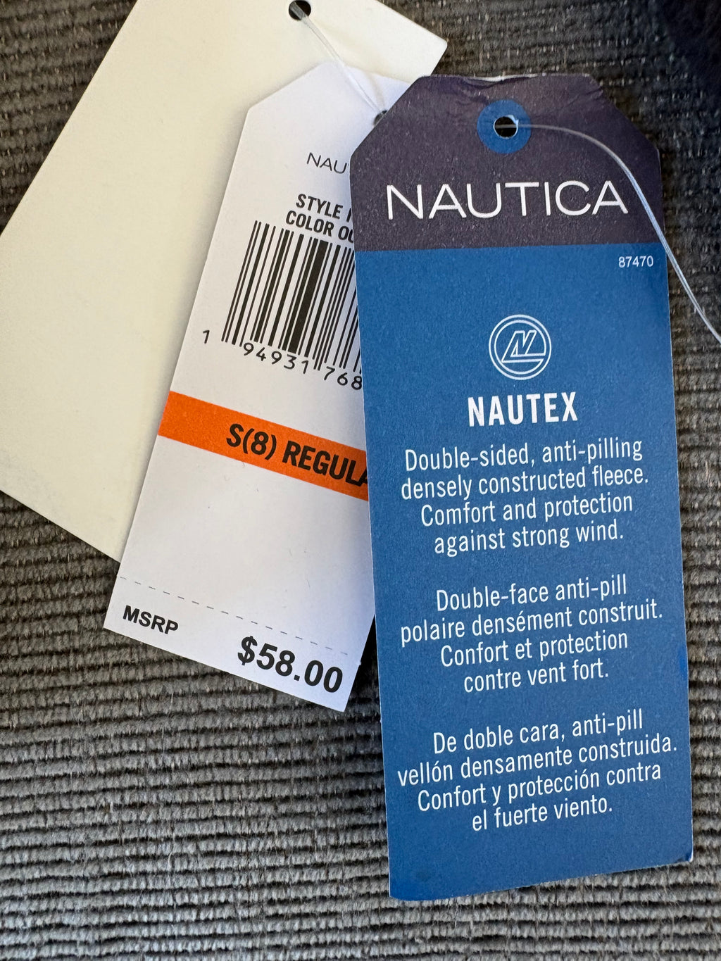 Nautica Boys' 4-20 Polar Zip Up Size S7/8